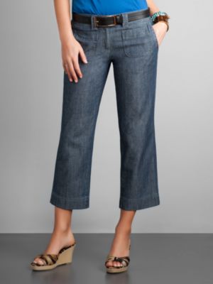 New York & Company Women's Ny Patch Pocket Crop Jeans - Fuel Wash