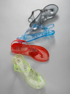 New York & Company City Style Beaded Jelly Sandals : jelly sandals beaded