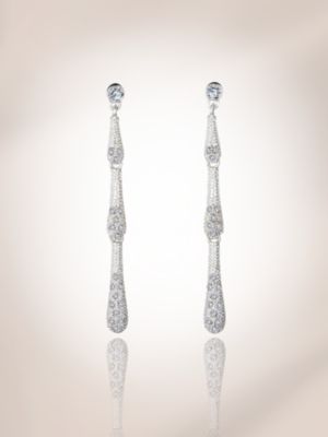 City Bright Collection Jewelry: City Bright Collection - Triple Teardrop Pave Earrings
