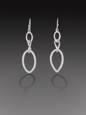 City Bright Collection Jewelry: City Bright Collection - Pave Oval Link Earrings