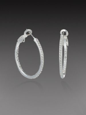 City Bright Collection Jewelry: City Bright Collection - Pave Hoop Earrings