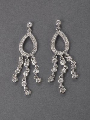 City Bright Rhinestone Tear Drop Dangle Earrings