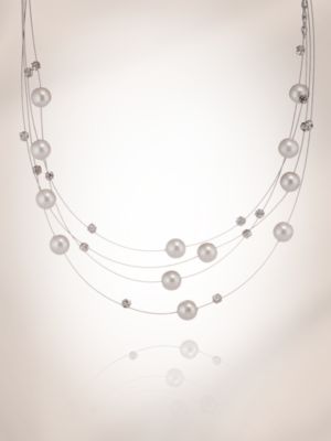 City Bright Collection - Pearl & Crystal Necklace