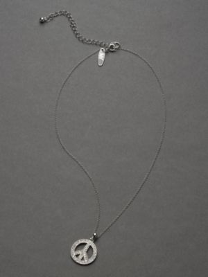 City Bright Pave Peace Sign Necklace
