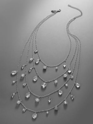 City Bright Multi-Strand Teardrop and Fireball Necklace