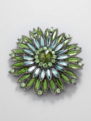 Jeweled Starburst Flower Pin