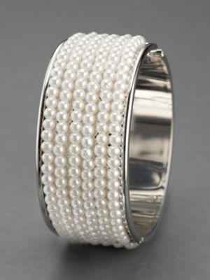 City Bright Faux Pearl Bangle Bracelet