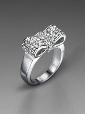 City Brights Pave Rhinestone Bow Ring