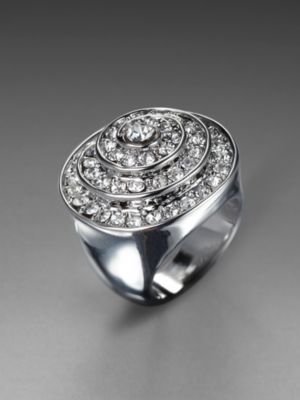 City Brights Pave Rhinestone Swirl Ring