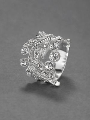 City Bright Filigree Crystal Ring