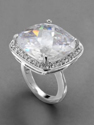City Bright Cushion Cut Rhinestone Ring