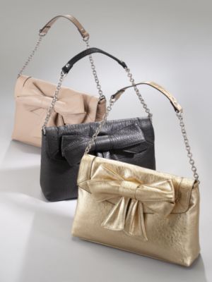 Chain-Strap Bow Handbag