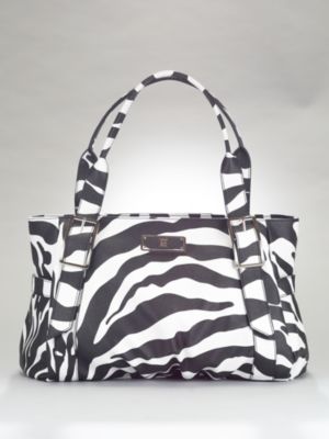 Zebra Buckle-Strap Satchel