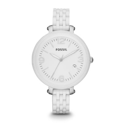 Fossil Heather Three-Hand Ceramic Watch - White, CE1076| FOSSIL®