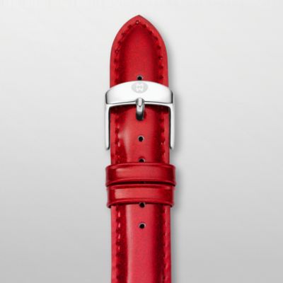 Brand New Michele 18mm Red Glitter Fashion Patent Strap MS18AA350891
