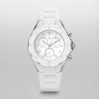 MICHELE TAHITIAN JELLY BEAN LARGE WHITE BLANC WATCH MWW12F000028 NEW 